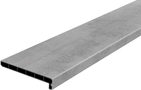 Lignodur Topline LD36 Innenfensterbank beton grau 250 mm Ausladung inkl. Seitenabschlüsse Fensterbank (1500mm)