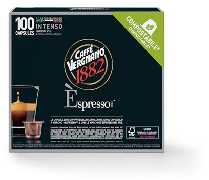 Caffè Vergnano 1882 Èspresso - Capsules Café compatibles avec Nespresso, Intenso - Pack de 100 capsules