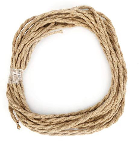 Cavo tessile in lino vintage, Cavo elettrico, filo di canapa vintage intrecciato cavo elettrico cavo cavo accessori fai da te per lampadario(2 meters)