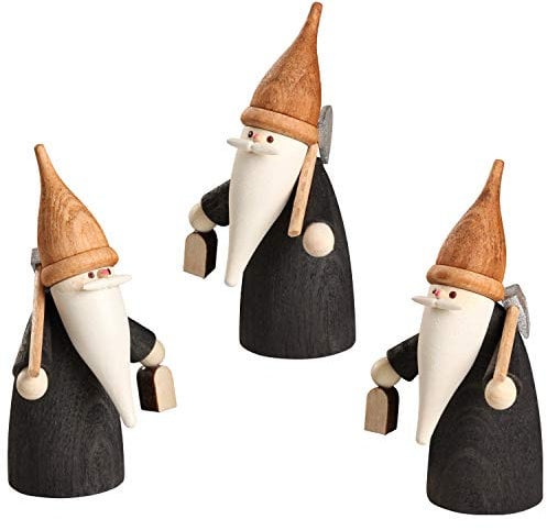 Seiffener Volkskunst | Miniaturen Figuren Miniaturfiguren | Weihnachten Dekoration aus dem Erzgebirge | Original erzgebirgische Holzkunst | Bergwichtel 3-teilig 7 cm