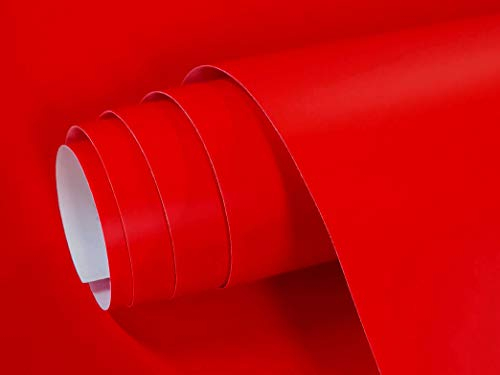 GOYAPRINT Vinilo Adhesivo Rojo Mate de 60x300 cm Para Muebles Cocina Paredes Ventanas Manualidades Papel Adhesivo Decorativo (ROJO, 60x300 cm)