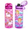 Home Tune Kids Water Drinking Bottle (680ml) - BPA Free, Auto Push Button, Chug Lid, Carry Loop Lightweight, Leak-Proof Water Bottle with Cute Design For Girls & Boys - 2 Pack Unicorn & Mermaid