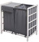 Wäschesammler HWC-B60AM, Laundry Wäschebox Wäschekorb, Massiv-Holz 2 Fächer 60x60x33cm 68l - shabby weiß, Bezug grau