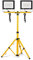 Froadp 2x100W Spot de Construction LED avec Trépied, Projecteur LED Boîtier en Aluminium avec 3m Câble et EU-Prise, Lampe de Travail LED Portable étanche IP66 pour Camping Garage Atelier(Blanc Chaud)
