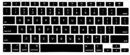 MiNGFi Protector de Teclado Silicona Inglés QWERTY para MacBook Air 13 A2179 (2020), A2337 (M1, 2020–2022) US/ANSI - Negro