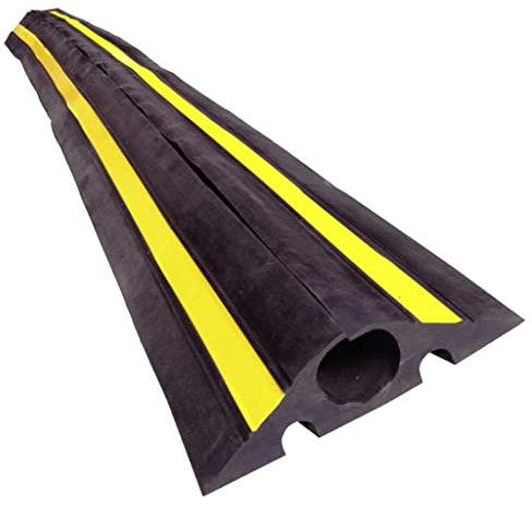 Bricoloco Protecteur de câble pour usage industriel 1 000 x 240 x 72 mm. Trou passant de 60 mm. Passe-câbles et ralentisseur résistant jusqu'à 40 tonnes (1)