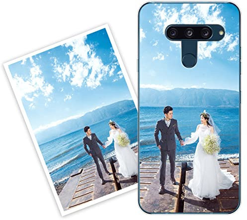 Sunrive Personalisierte Hülle kompatibel mit LG V40 ThinQ Silikon,Transparent Handyhülle Benutzerdefiniert Weicher Etui mit Eigenem Foto Bild Text Individuelle