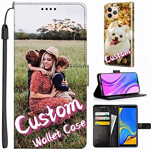 VKDHEGG Étui Portefeuille en Cuir PU avec béquille pour Samsung Galaxy S20 S21 S22 S23 S24 Plus Ultra Note 9 10 20 Ultra, personnalisez l'image sur Le Devant et Le Dos
