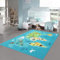 Teppich-Traum Kinderzimmerteppich Weltkarten-Lernspiel Kontinente Tiere & Meere in blau grün, 160x220 cm