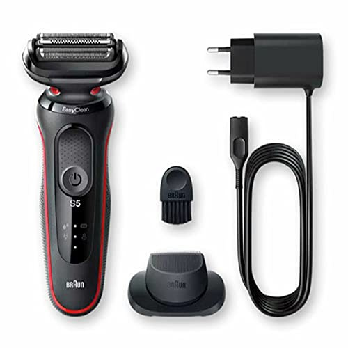 Braun 51-R1200S Series 5 Afeitadora Inalámbrica de Láminas Negra/Roja