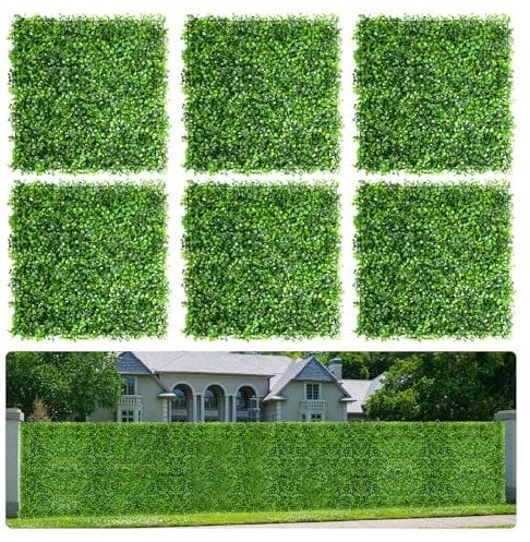 Aboofx Grass Wall 10 Pack 10x10 Artificial Grass Wall Panels, Greenery Wall Faux Wall Artificial Green Wall, Grass Decor Outdoor Boxwood Backdrop for Garden Yard Fence Wall Background Decoration