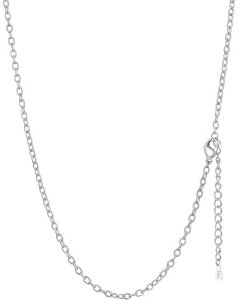FaithHeart Kette Damen Edelstahl Halskette für Anhänger 1/1,4/2/2,5mm breit | Halskette Damen Wasserfest, Länge 35cm-75cm, Hypoallergen Gliederkette in Silber/Gold/Rosegold/Schwarz, Schmuck für Alltag