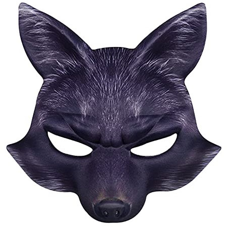 FakeFace Realistische gedruckte Tiermaske Halbmaske Tierkostüm Maske Halloween Fuchs Karnevalsmaske, Halloween Tiermaske für Fasching Karneval Verkleidung Club Kostümparty Cosplay-Requisiten