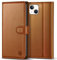 Kuafcase Compatible for iPhone 15 Case with 4 Card Slots Magnetic Closure Kickstand Shockproof Protective Phone Case Compatible for iPhone 15 6.1” - Brown