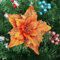 YYCRAFT Glitzernde Weihnachtssterne, metallische künstliche Blume, 17,8 cm, für Weihnachtsbaumschmuck, Weihnachtsdekoration (12 Stück, orange)