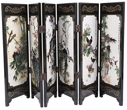 Cabilock Mini-deko-bildschirme – Chinesische Dekorativer Raumteiler Faltschirm Leicht Zu Tragen
