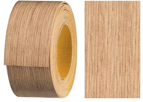 Haggiy Nastro autoadesivo in melamina per bordi, 40 mm x 5 m, tenuta sicura senza stiratura grazie alla colla acrilica, adatto per l’impiallacciatura di mensole e pannelli in legno (quercia)