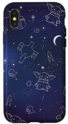 iPhone X/XS Star Wars The Mandalorian Grogu Galaxy Midnight Blue Case