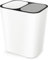 Cubo De Basura Doble Compartimento Con Pedal Para Cocina Separación De Residuos Sólidos Y Líquidos Práctico Y Moderno Para Hogar Y Oficina Blanco