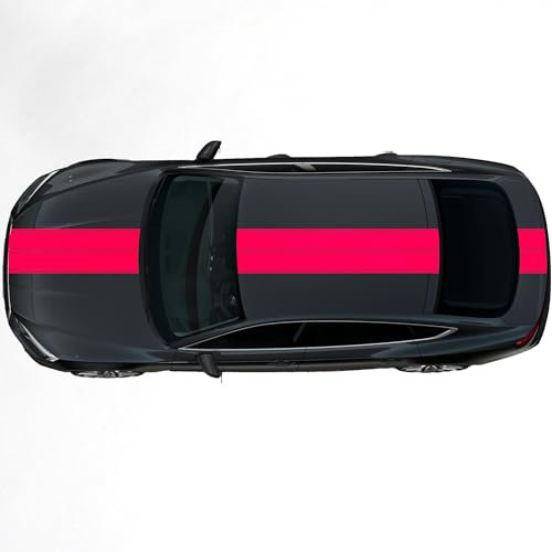 hauptsachebeklebt - Autoaufkleber Rallye Streifen - 47 x 400 cm - Neonpink glänzend - selbstklebend - Viperstreifen für Auto, Motorhaube, Karosserie - Tuning Aufkleber Racing Deko
