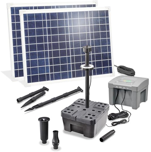 esotec Solar Teichfilterset Profi 100/4000 LED, Teichfilter, Komplettset mit Pumpe, LiFePo4 Akku, Solarmodul, Teichpumpe außen, Mehrstufige Gartenteich Filterung 100956