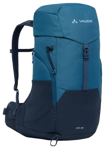 VAUDE Jura 24 – Wanderrucksack 24L, Leicht & strapazierfähig mit atmungsaktivem Rücken, Trinksystem-Fach und flexiblen Außentaschen – ideal für Tageswanderungen