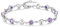 Argento DonnaBracciale DonnaArgentoBraccialetti di cristallo Bracciale Donna Argento a Cuore Regolabile Regali di compleanno e Natale per lei Viene fornito con una scatola regalo (Viola)