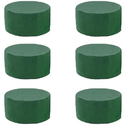 Blumensteckschaum Zylinder 6 Stück 8 x 4 cm - Nasssteckschaum, Steckmoos, Steckmasse - Kegel Blumengestecke - Steckschwamm zum Basteln, Hochzeit, Geschenke, Deko – Blumen Gesteck