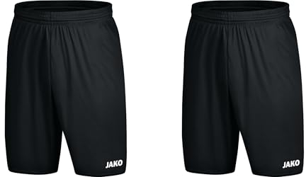 JAKO Kurze Trainingshose Manchester 2.0 im 2er Pack - Funktionale Sporthose für Herren (DE/NL/SE/PL, Alphanumerisch, L, Regular, Regular, Schwarz)
