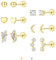 Chriscoco Hypoallergenic Flat Back Earrings 14K Gold Filled Stud Earrings for Women Silver/Gold Surgical Steel Earrings Cartilage Earring Sets for Multiple Piercings Helix Conch Piercing Jewellery