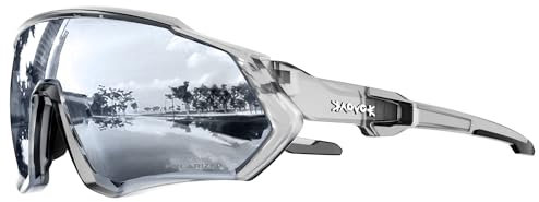 KAPVOE Polarizadas Gafas Ciclismo Protección UV400 TR90 Deportivas Mujer Hombre MTB BTT Bicicleta Running Bici Correr Voleibol Tenis Conducir Pesca Golf Deporte Lentes Montana 60 transparente plateada