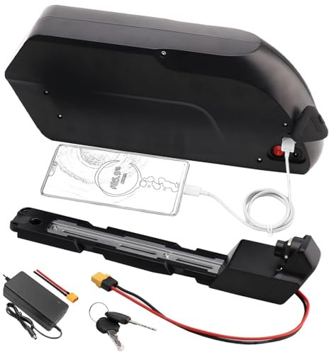 AJUYOL Husha Ebike Batterie 48V 14Ah Li-Ion Heckgepäckträger Batterie für 550W 350W 250W 700W 1000W Mountainbike Motor mit Ladegerät und BMS, ohne Gepäckträger