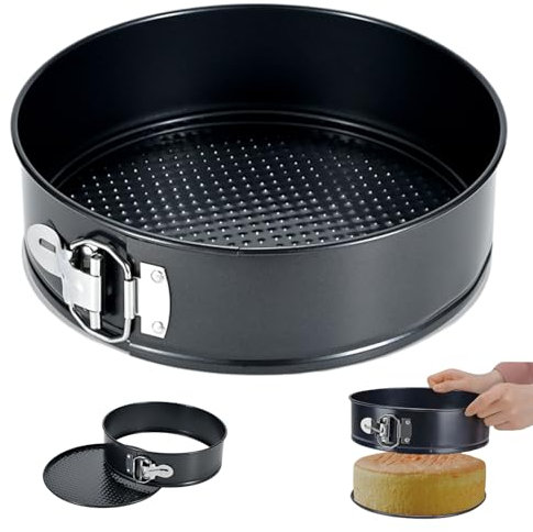 Reroon 23cm Antihaft Springform Kuchenform Brotbackform Auslaufsicher Rund für Kuchen, Pizza und Pfannkuchen