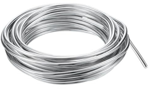 PATIKIL 6mm Filo Bonsai, 1 Rotolo Filo di Alluminio Anodizzato Floreale Filo per Alberi 32,8Ft per Fissaggio Rami da Giardino, Argento