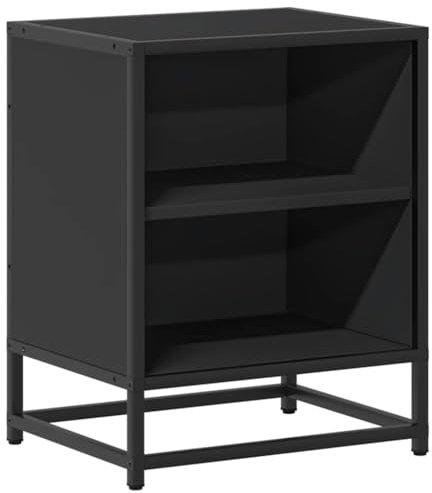 vidaXL Nachttisch Schwarz 40x31x50 cm Holzwerkstoff und Metall
