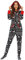 Pyjama de Noël pour Adulte Manches Longues Fermeture éclair Capuche avec Pied Tenue de Flocon de Neige de Noël (Renne Noir, XL)