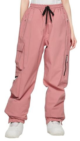 FUPODD Skihose Damen Wasserdicht Thermo Schneehose Große Größen Y2k Hose Ski Pants Atmungsaktive Cargo Hosen Stretch Reißverschluss Taschen Trekkinghose Outdoor Funktionshose Langlaufhose Jagdhose