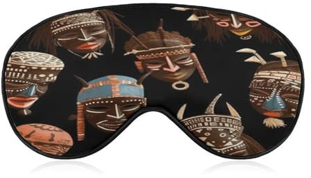 African Ritual Ethnic Tribal Schlafmaske Augenmasken für Schlaf Schlafmaske Schlafmasken für Frauen Männer Schlafmaske Verdunkelung Verstellbare Schlafmaske Reise Augenmaske Seitenschläfer Augenmaske