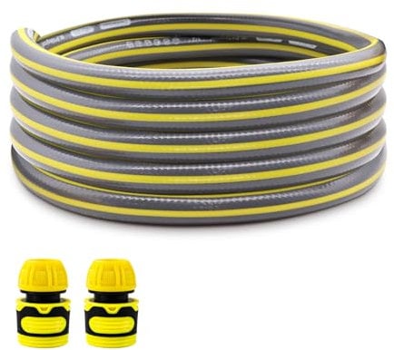Tubo da giardino, set di collegamento per tubo da giardino da 1/2, per avvolgitubo con 2 connettori per tubo flessibile, prolunga per tubo da giardino per rubinetto e carrello (3 m)