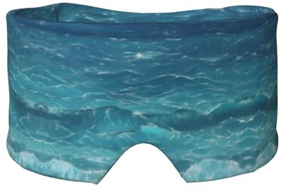 The Deep Blue Sea Verstellbare Augenmaske und Ohrenschützer, 68,1 x 10,9 cm, für drinnen und draußen, für Reisen, Yoga, bequeme Abdeckung