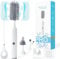 Ivywind Electric Baby Bottle Brushes for Cleaning, 3 in 1 Waterproof Silicone Baby Bottle Brush, Nipple Brush, Straw Cleaner, Two-speed Cleaning Mode, 360°Rotating Cleaning, 1200mAh, Long Handle, Grey