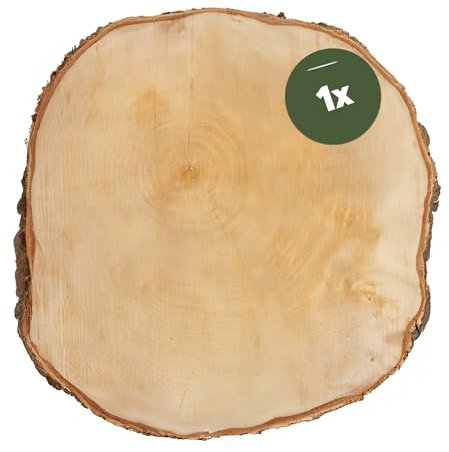 Grand disque en bois de bouleau pour bricolage ou décoration, 1 pièce d'environ 50 cm de diamètre (48-52 cm) en bois de bouleau, ronds, pour décoration en bois de bouleau