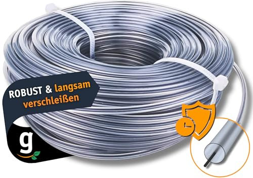 Gardazon Trimmerfaden mit Verstärkung - 3,0 mm x 100 m (rundes Profil) Vorsicht - extrem schwerlast - Mähfaden für Akku-Rasentrimmer, Ersatzfaden für Rasenmäher-Spule,Trimmer, Nylonfaden Trimmerschnur