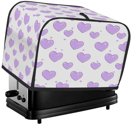 Toaster-Abdeckung, 2 Scheiben, violettes Herz-Design, Küchenzubehör, staubdicht, wasserdicht, Brotbackmaschinen-Abdeckung