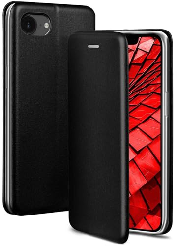 ONEFLOW Business Case für iPhone 16e Handyhülle klappbar mit Standfunktion, Klapphülle Flipcase Cover Dünn, PU Leder Hülle mit Kartenfach, 360 Grad Schutzhülle, Schwarz