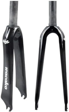 Fibre De Carbone Fourche BMX Frein C Fourche Rigide 14/16/18/20/22 Pouces Fourche Rigide Pour Vélo Pliant Carbone 28,6 Mm Pivot Droit Sans Filetage Fourches QR 9 X 100 Mm Fourche Rigide Pour Vélo(Glos