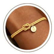 HAYOUWAY Armband Damen Gold Armbänder 14K Gold Vergolde Knoten Armband | Personalisierte Armband mit Buchstaben A-Z Teenager Mädchen Geschenke Jahrestag Geburtstagsgeschenk für Frauen Mama Mädchen