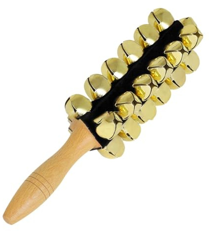 Harilla 25 Glöckchen Schlittenglocken Holzgeschenke mit Griff Handglocke Bell für musikalische Darbietung Geburtstag Feiertage Weihnachten Weihnachten