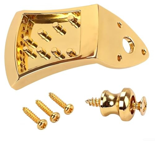 Zinc Alloy Mandolin Tailpiece Designed for 8 String Mandolins to Boost Tone and Provide Secure String Attachment