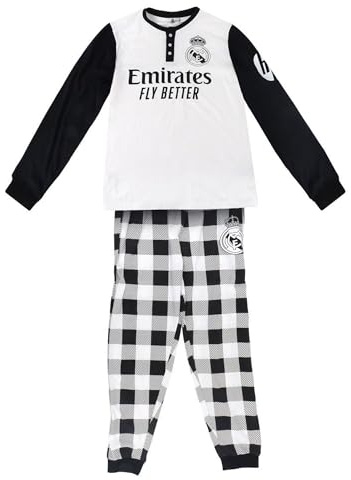 Real Madrid Schlafanzug für Bequeme und entspannte Nächte – Pyjama von Real Madrid, offiziell, weich, einzigartiges Design, weiß, XL